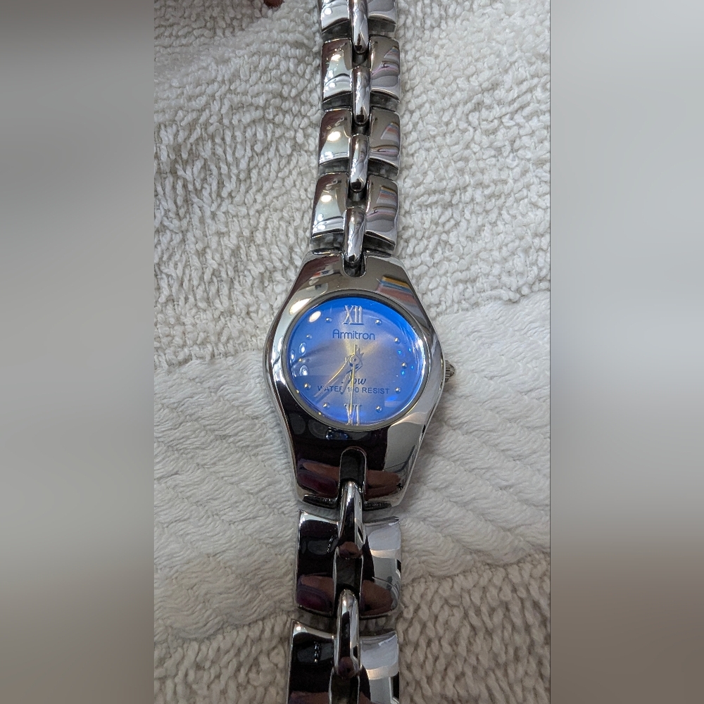 Armitron Women's Blue/Gold Face Stainless steel Water Resistant Watch